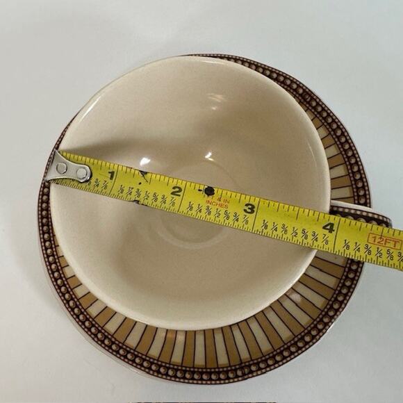 Burton & Burton Birds of Beauty Porcelain Tea Cup & Saucer Bird Center, Geo Rim - Picture 14 of 16